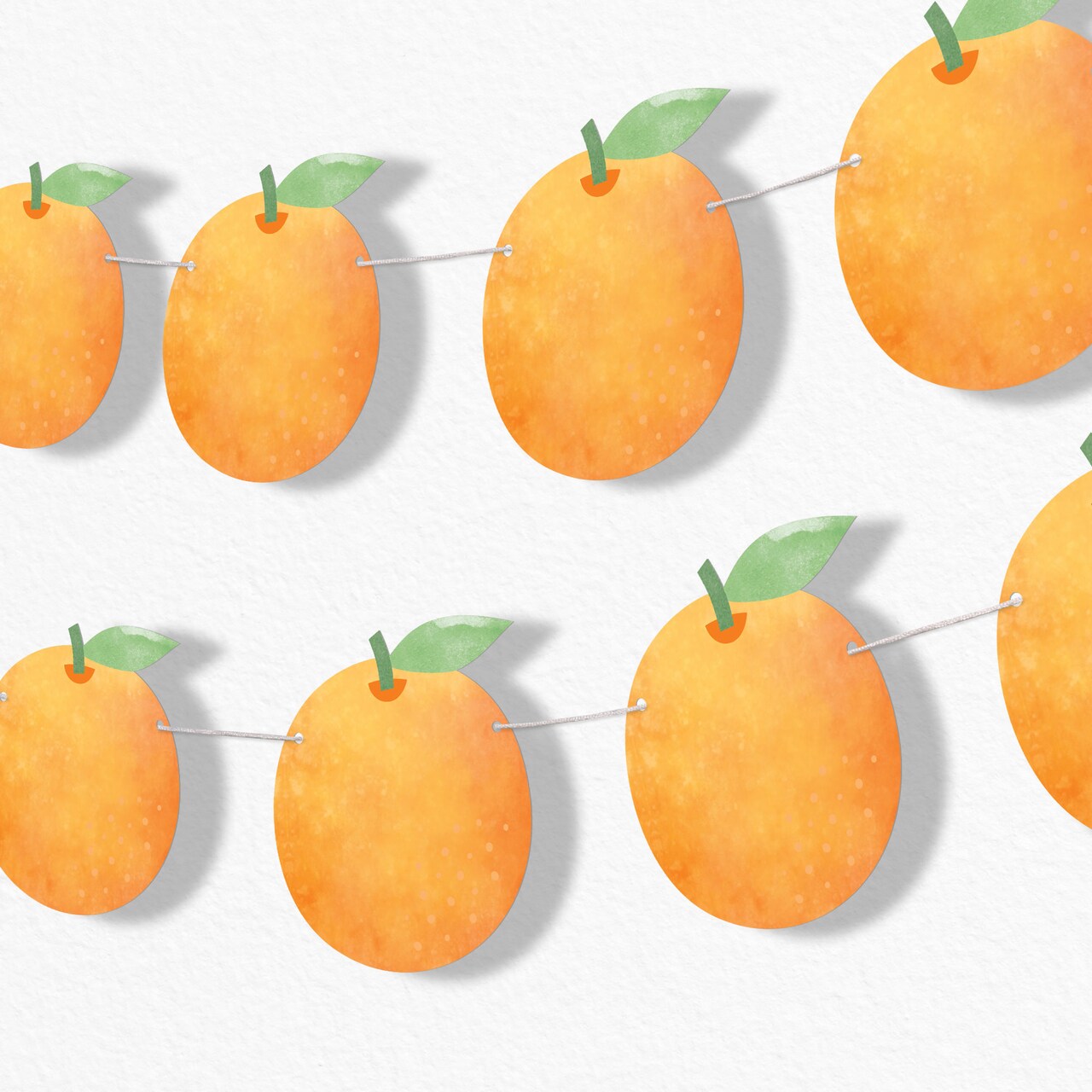 Big Dot of Happiness Little Cutie Clementine Garland Banner, Orange Citrus Baby Shower and Birthday Backdrop, 30 Feet of Cord, 15 Double-Sided Shapes